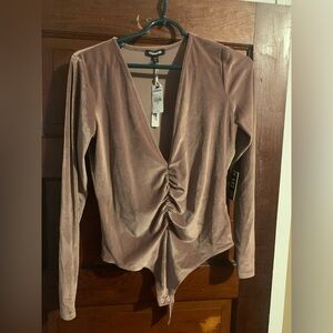 Cute bodysuit express Tan color brand new